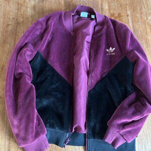 Adidas Velour Track Jacket - size S (Purple and Black)